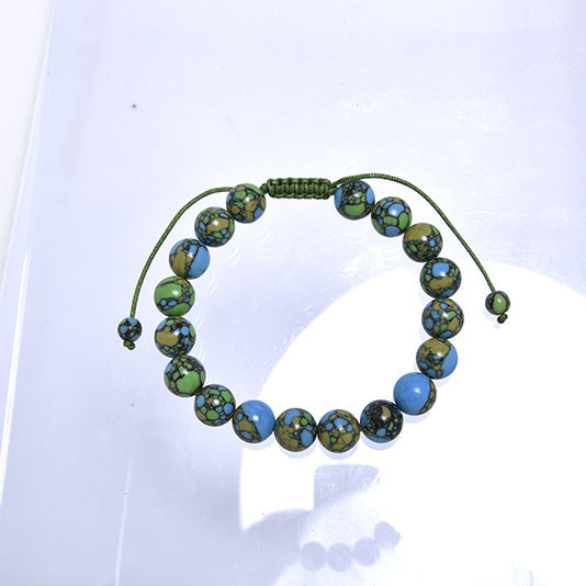 Tricolor Emperor Jasper Braided Bracelet B4165-12MM - view 8