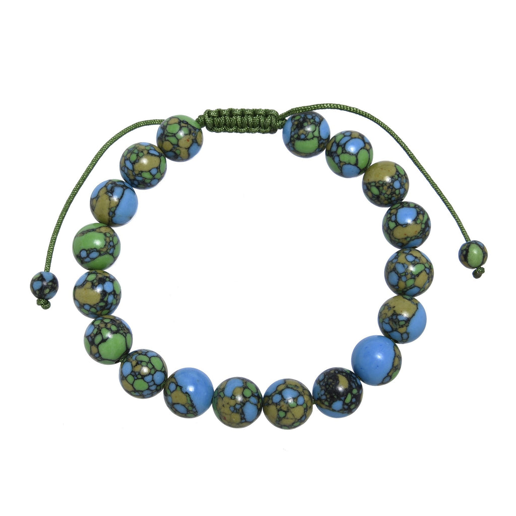 Tricolor Emperor Jasper Braided Bracelet B4165-12MM - view 2