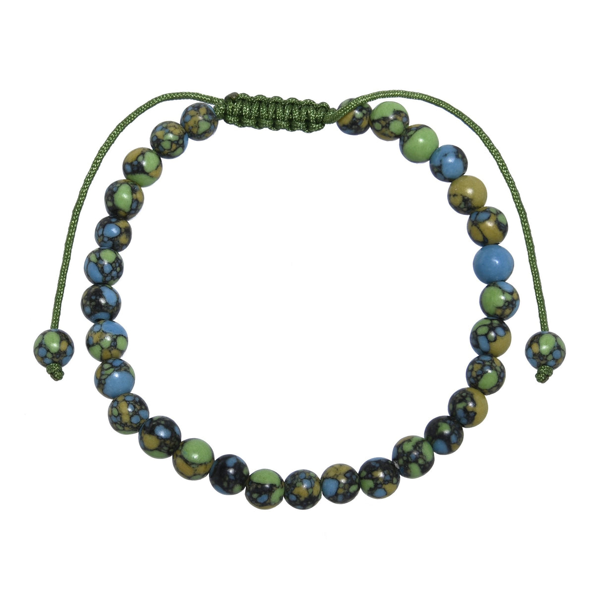 Tricolor Emperor Jasper Braided Bracelet B4165-12MM - view 4