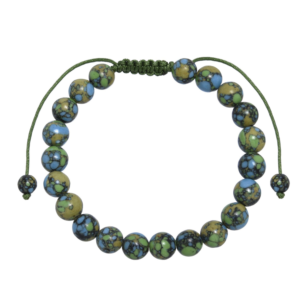 Tricolor Emperor Jasper Braided Bracelet B4165-12MM - view 3