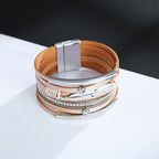 Feather Multilayer Leather Magnetic Bracelet B4189 - view 6