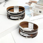 Feather Multilayer Leather Magnetic Bracelet B4189 - view 12