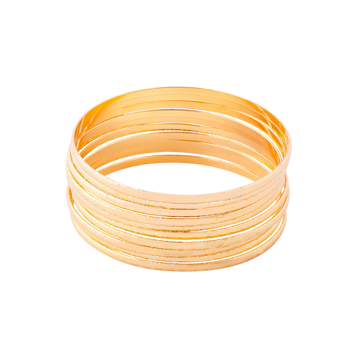 Stylish Set of 10 Gold Bangle Bracelets B4196-SET