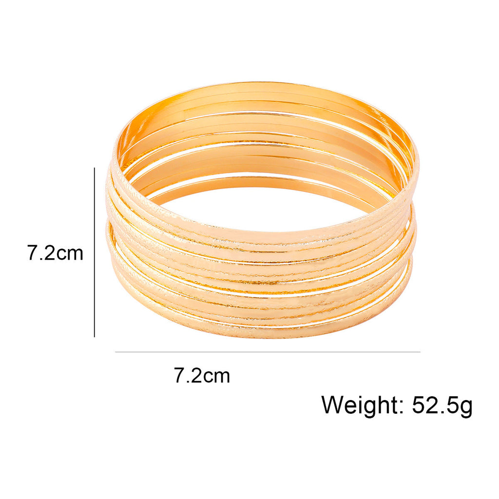 Stylish Set of 10 Gold Bangle Bracelets B4196-SET