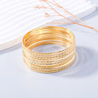 Stylish Set of 10 Gold Bangle Bracelets B4196-SET
