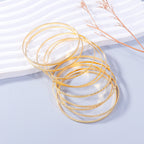 Stylish Set of 10 Gold Bangle Bracelets B4196-SET