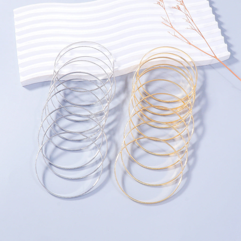 Stylish Set of 10 Gold Bangle Bracelets B4196-SET