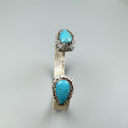 Turquoise Rhinestone Leather Cuff Bracelet B4231