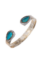 Turquoise Rhinestone Leather Cuff Bracelet B4231