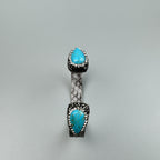 Turquoise Rhinestone Leather Cuff Bracelet B4231