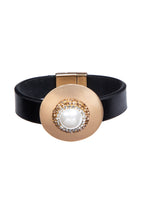 Geometric Leather Snap Bracelet B4234