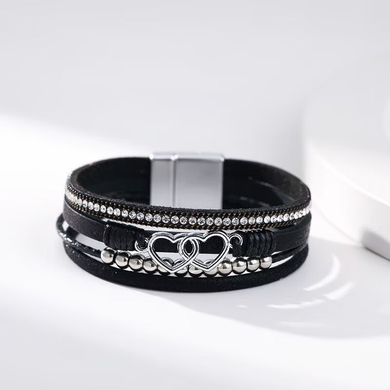 Heart-Shaped Leatherette Magnetic Bracelet B4289 - view 11