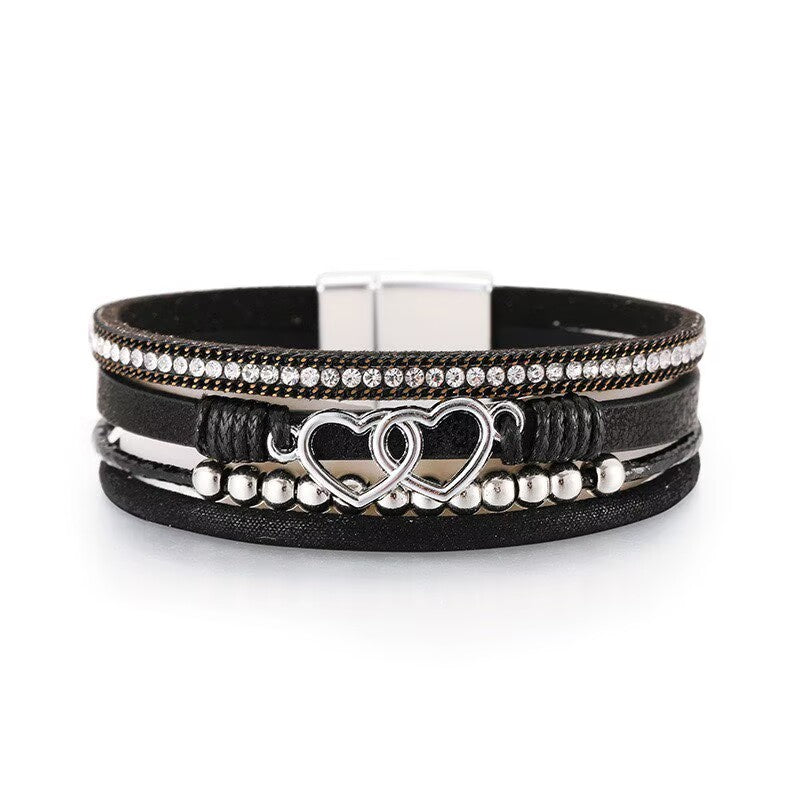Heart-Shaped Leatherette Magnetic Bracelet B4289 - view 4