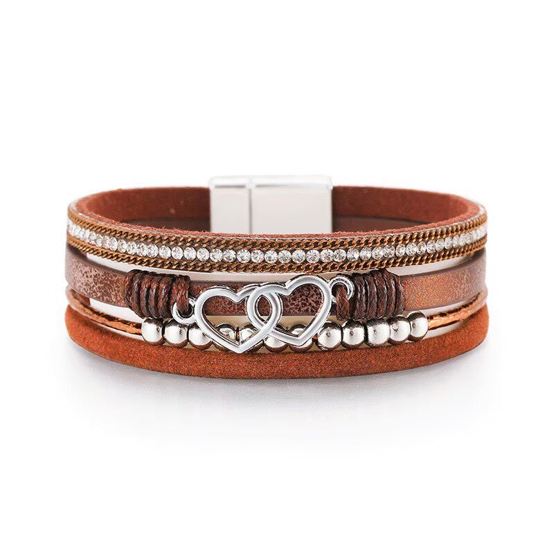 Heart-Shaped Leatherette Magnetic Bracelet B4289 - view 3