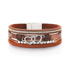 Heart-Shaped Leatherette Magnetic Bracelet B4289 - view 3