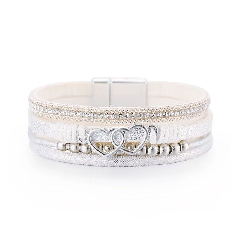 Heart-Shaped Leatherette Magnetic Bracelet B4289 - view 5