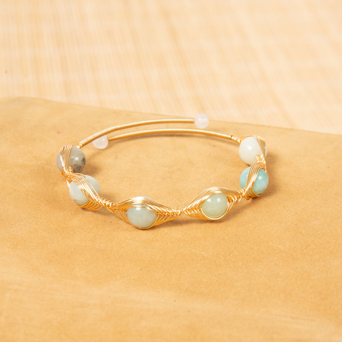 Mixed-Stone Copper Handmade Bracelet B4333 - view 4