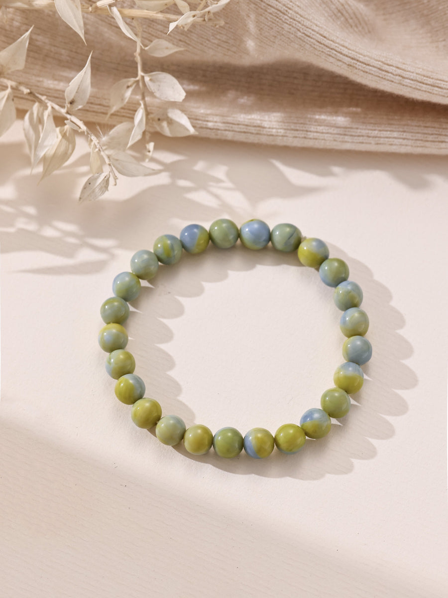 Colored Glass Stone Stretch Bracelet B4350-8MM