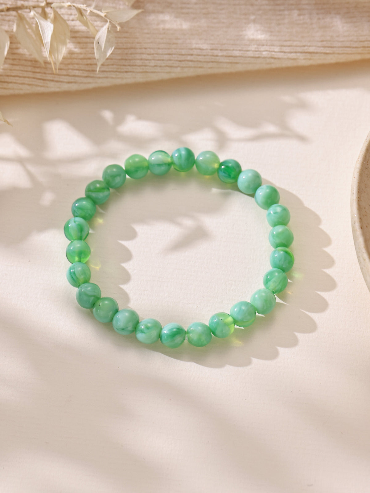 Colored Glass Stone Stretch Bracelet B4355-8MM