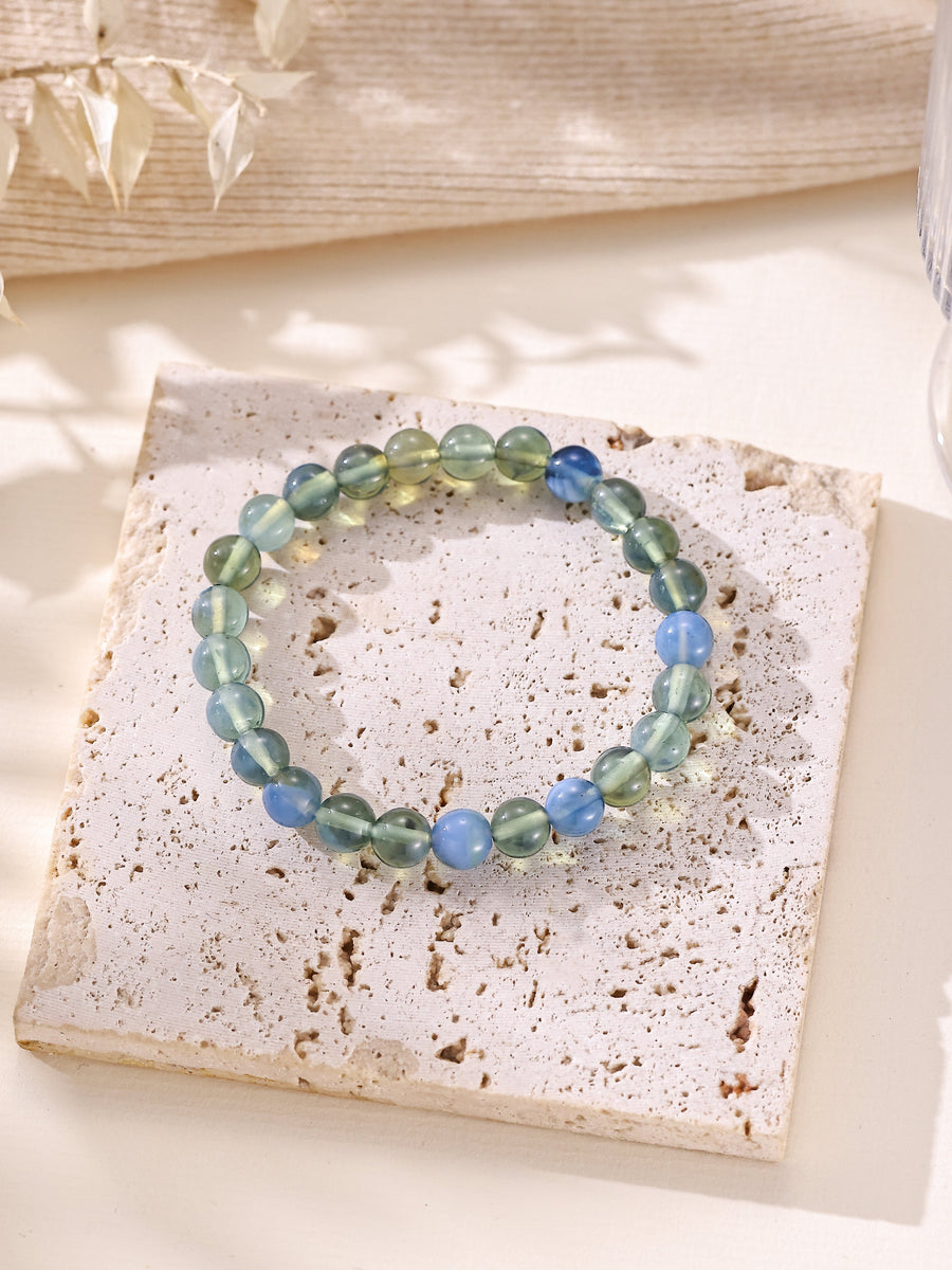 Colored Glass Stone Stretch Bracelet B4356-8MM