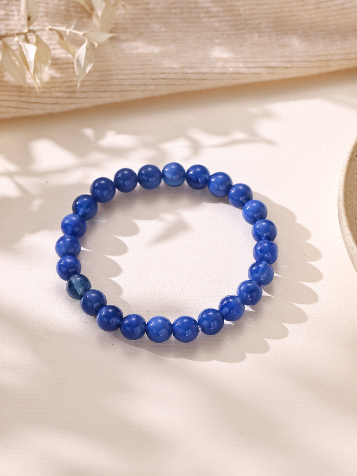 Colored Glass Stone Stretch Bracelet B4357-8MM