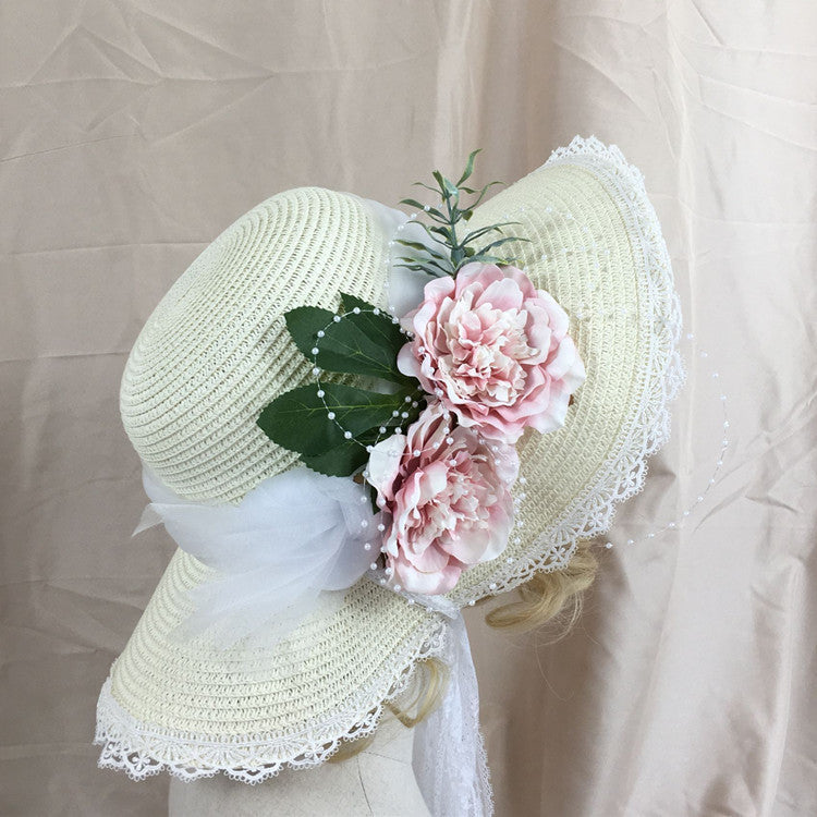 Floral Lolita Straw Hat C0204