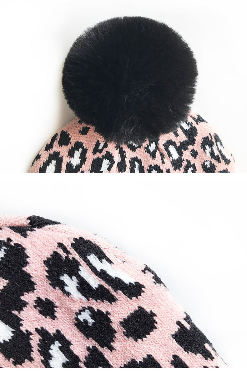Animal Pattern Pompom Beanie C0246