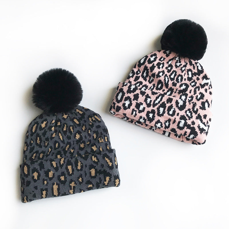 Animal Pattern Pompom Beanie C0246