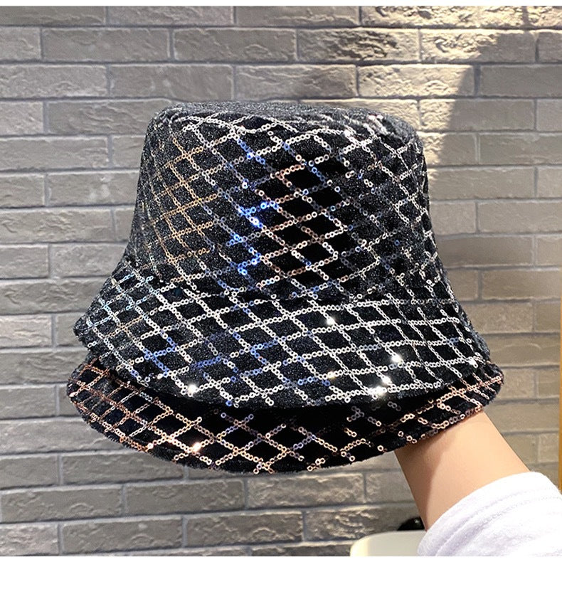 Mesh Pattern Sequin Fisherman Hat C0293