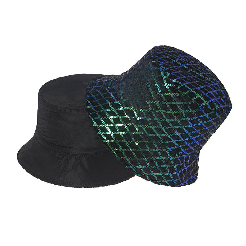 Mesh Pattern Sequin Fisherman Hat C0293