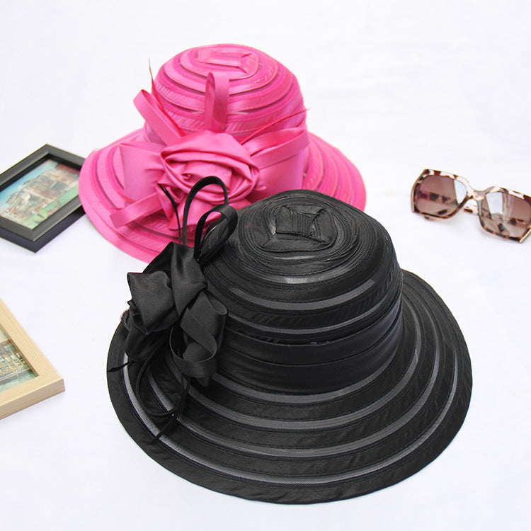 Floral Organza Fedora Hat C0414