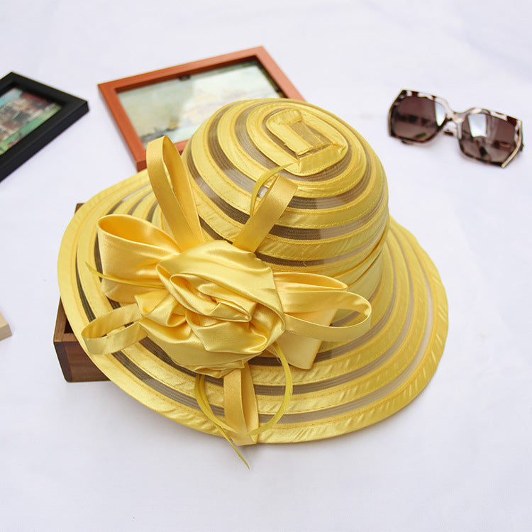 Floral Organza Fedora Hat C0414