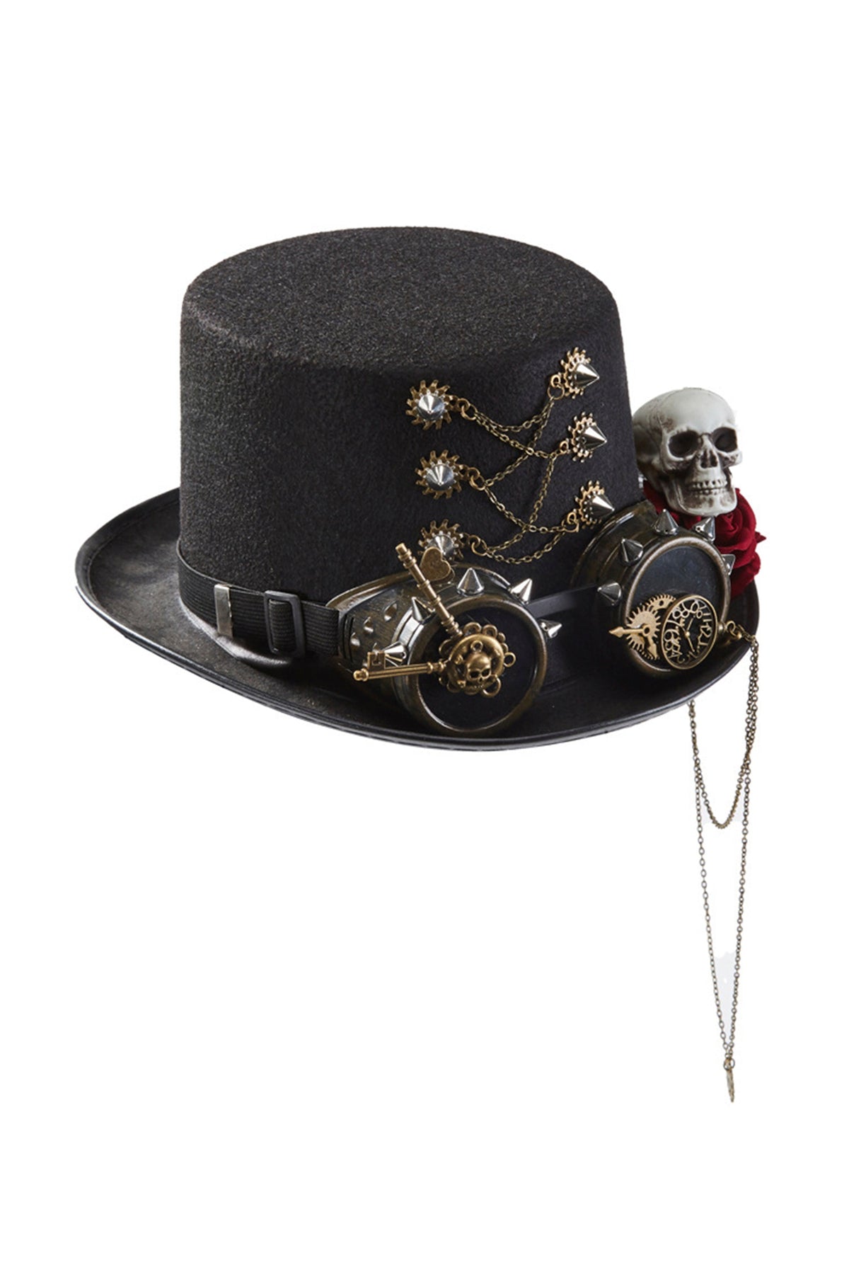 Gothic Skull Gear Stud Rose Glasses Hat C0421