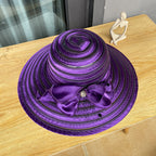Bow Wide Brim Fedora Hat C0459