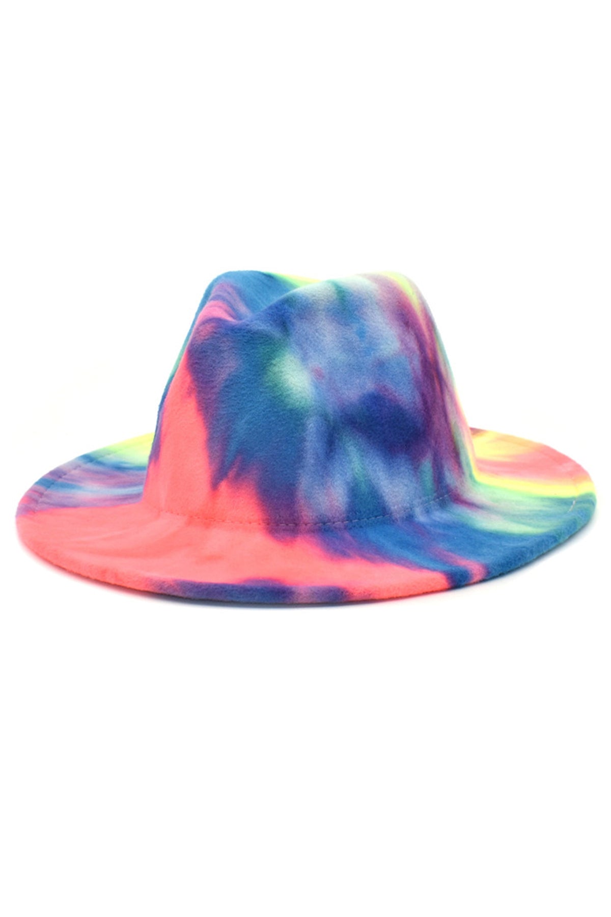 Tie-dye Printed Wide Brim Fedora Hat C0472