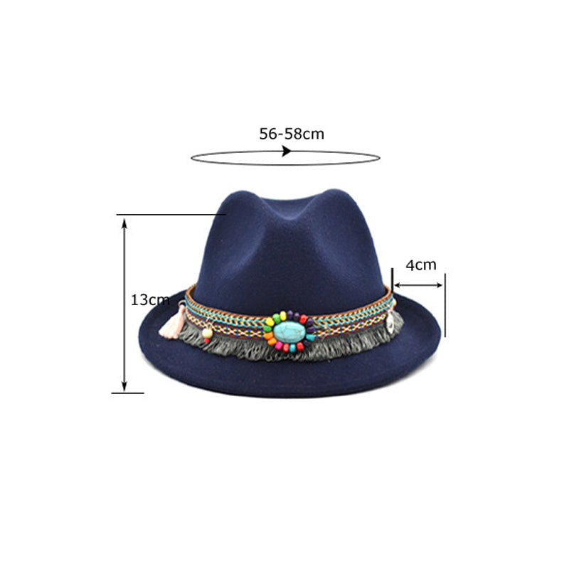 Bohemian Wool Fedora Hat C0519