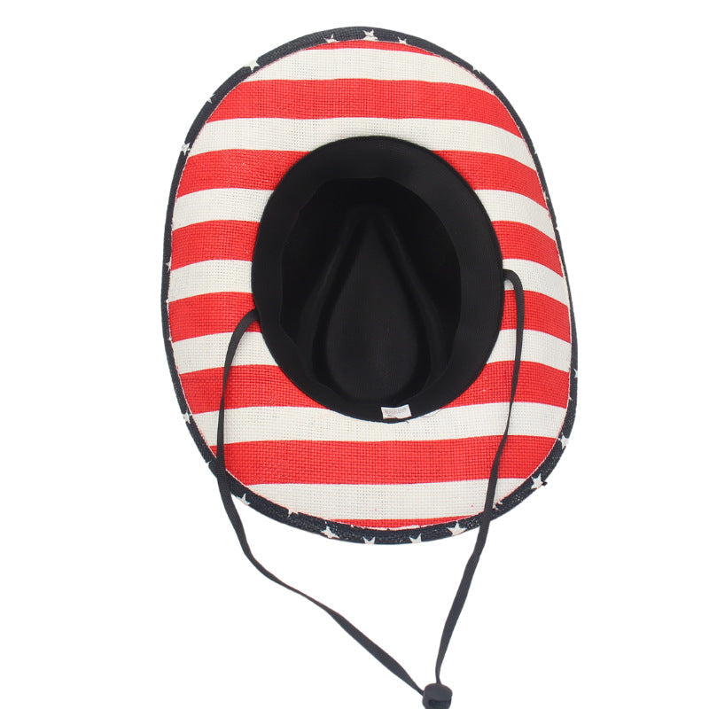 American Flag Printed Fedora Hat C0553