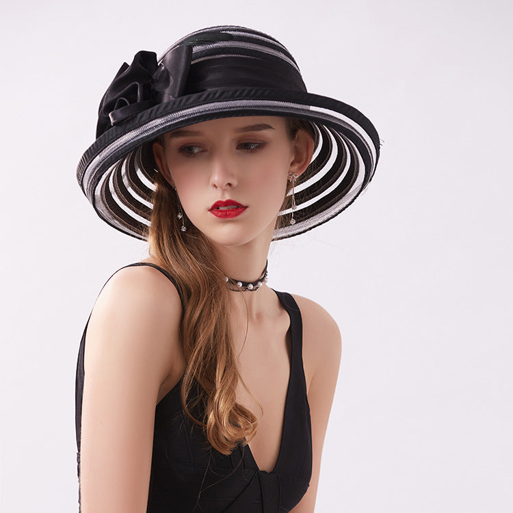 Floral Gauze Fedora Hat C0567