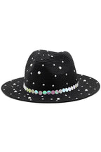 Pearl Rhinestone Straw Hat C0608