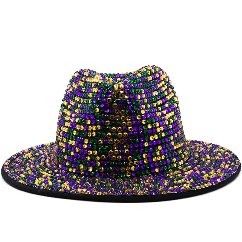 Rhinestone WoSelfn Fedora Hat C0683