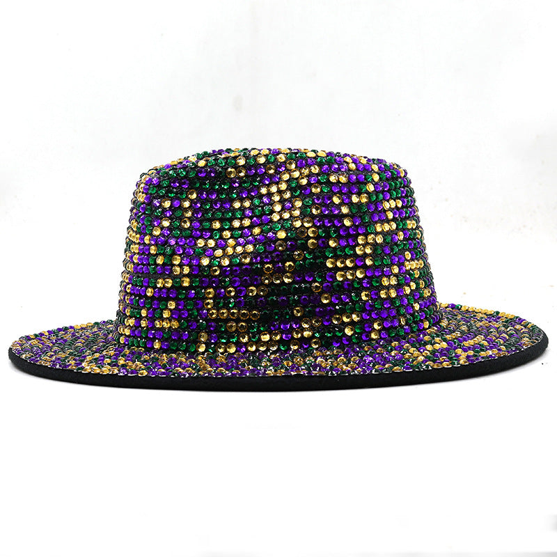 Rhinestone WoSelfn Fedora Hat C0683