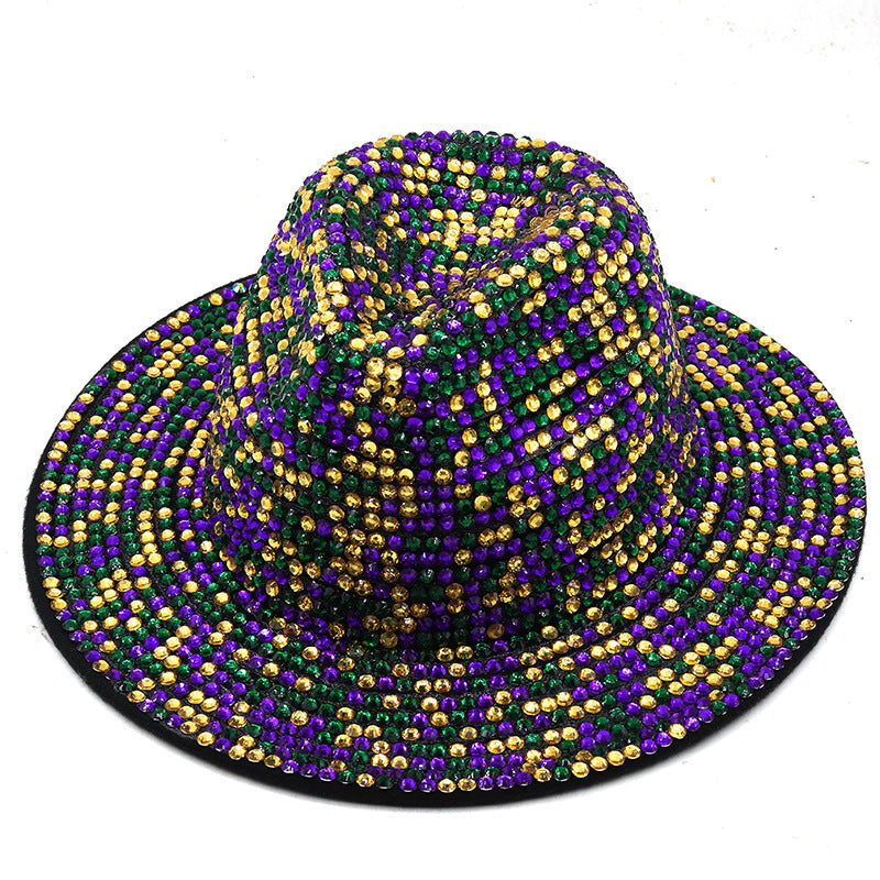 Rhinestone WoSelfn Fedora Hat C0683