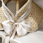 Bow Straw Fedora Hat C0689