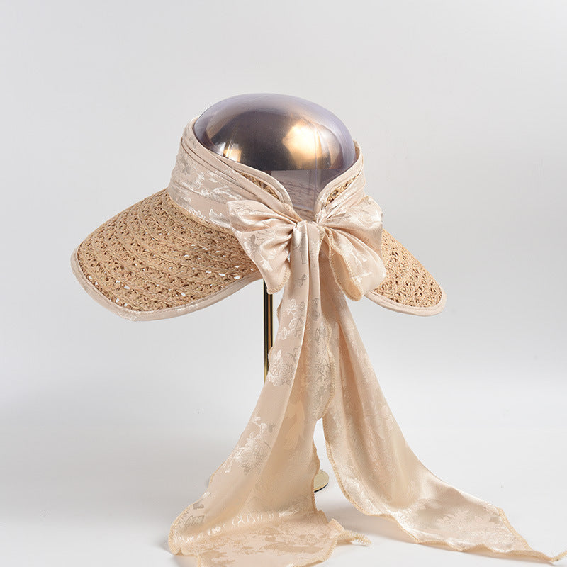Bow Straw Fedora Hat C0689