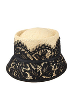 Floral Lace Straw Bucket Hats C0690