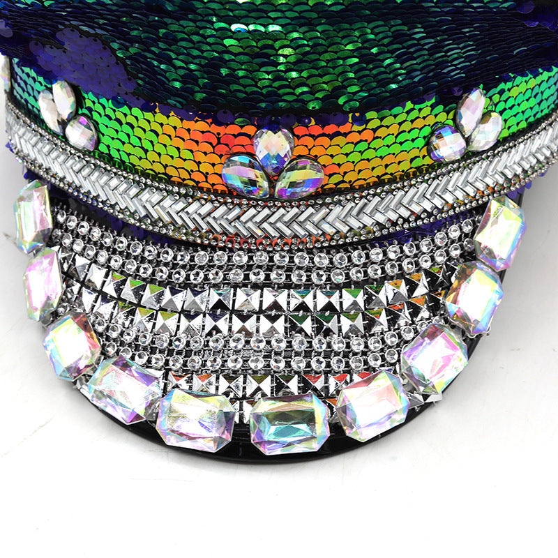 Sequins Rhinestone Jazz Hat C0694