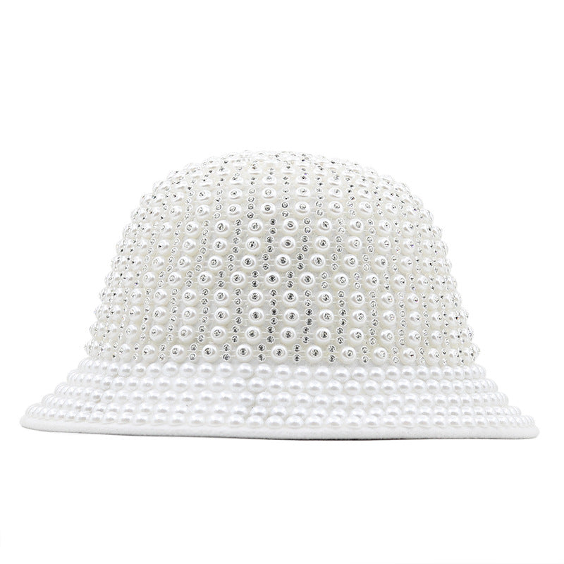 Pearl Rhinestone Bucket Hat C0695