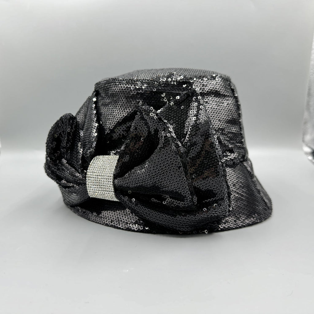 Sequin Chain Bow Bucket Hat C0813
