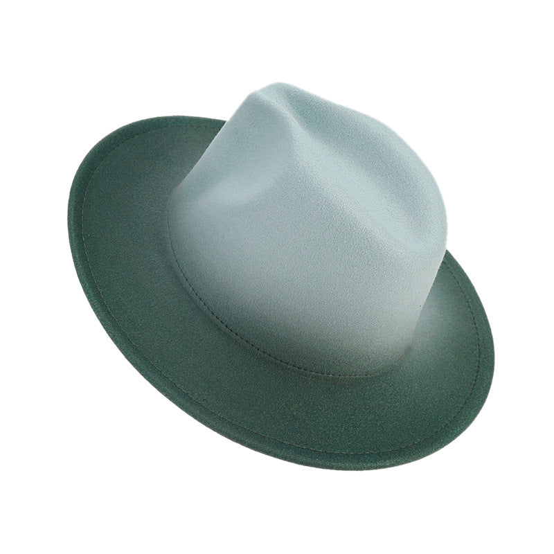 Gradient  Wool Felt Jazz Fedora Hat C0832