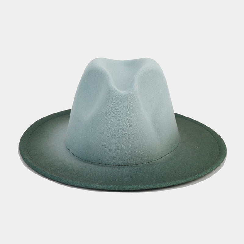 Gradient  Wool Felt Jazz Fedora Hat C0832